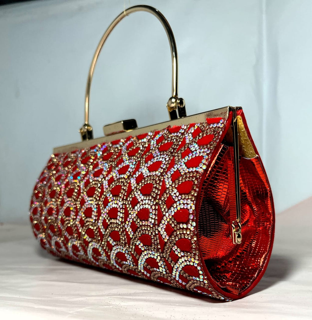 Royal Red Crystal Clutch