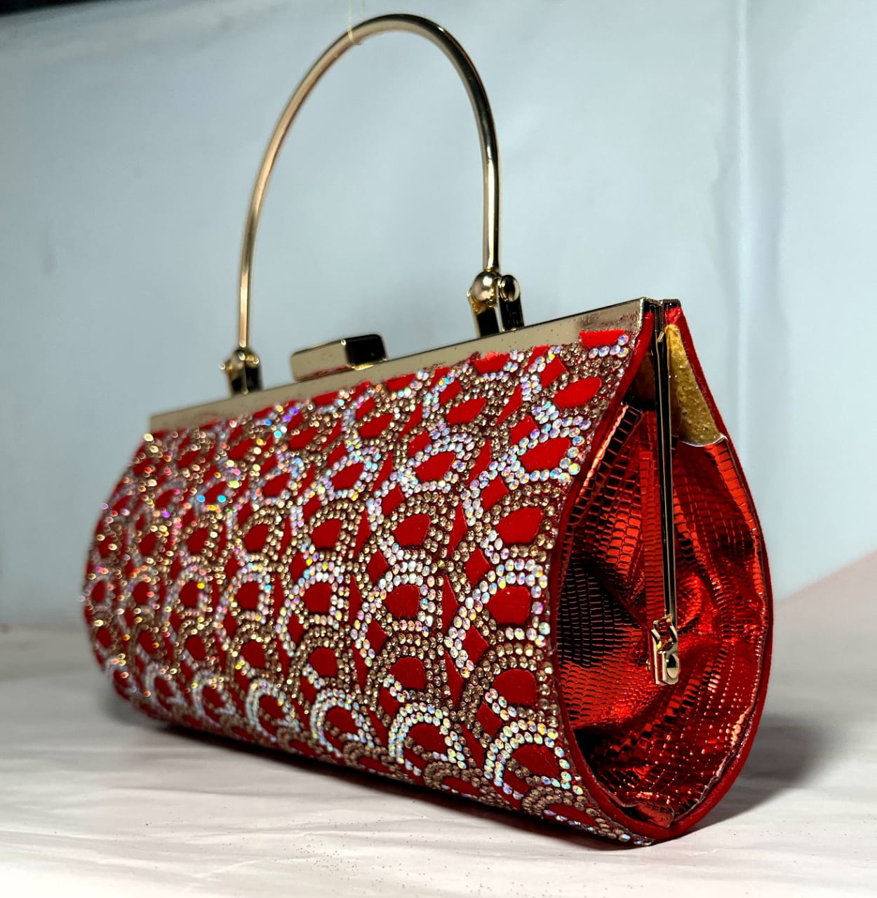 Royal Red Crystal Clutch