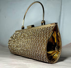 Golden Bronze Crystal Evening Bag