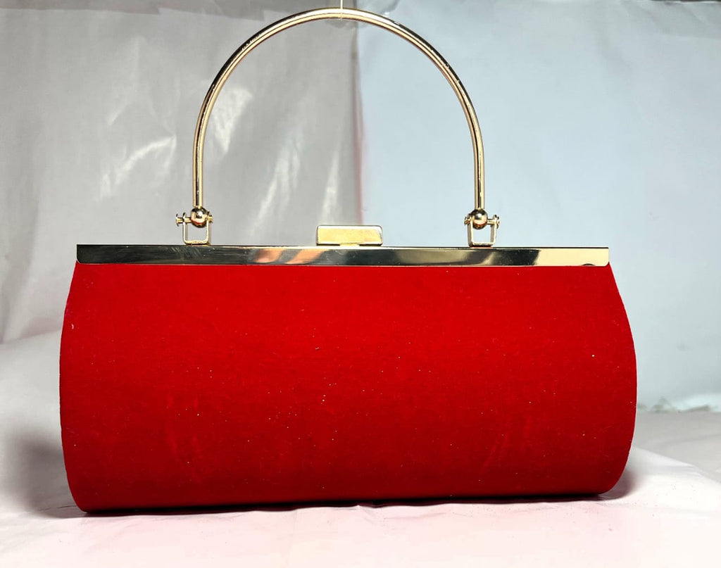 Ruby Red Velvet Evening Bag