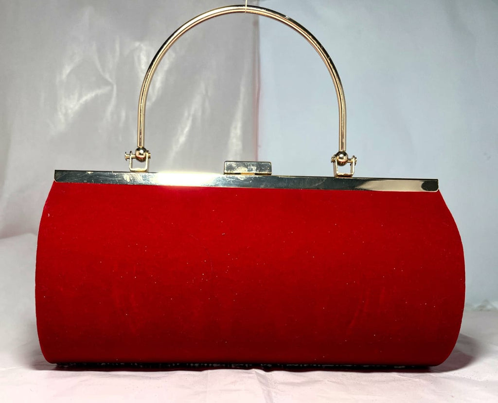 Ruby Red Velvet Evening Bag
