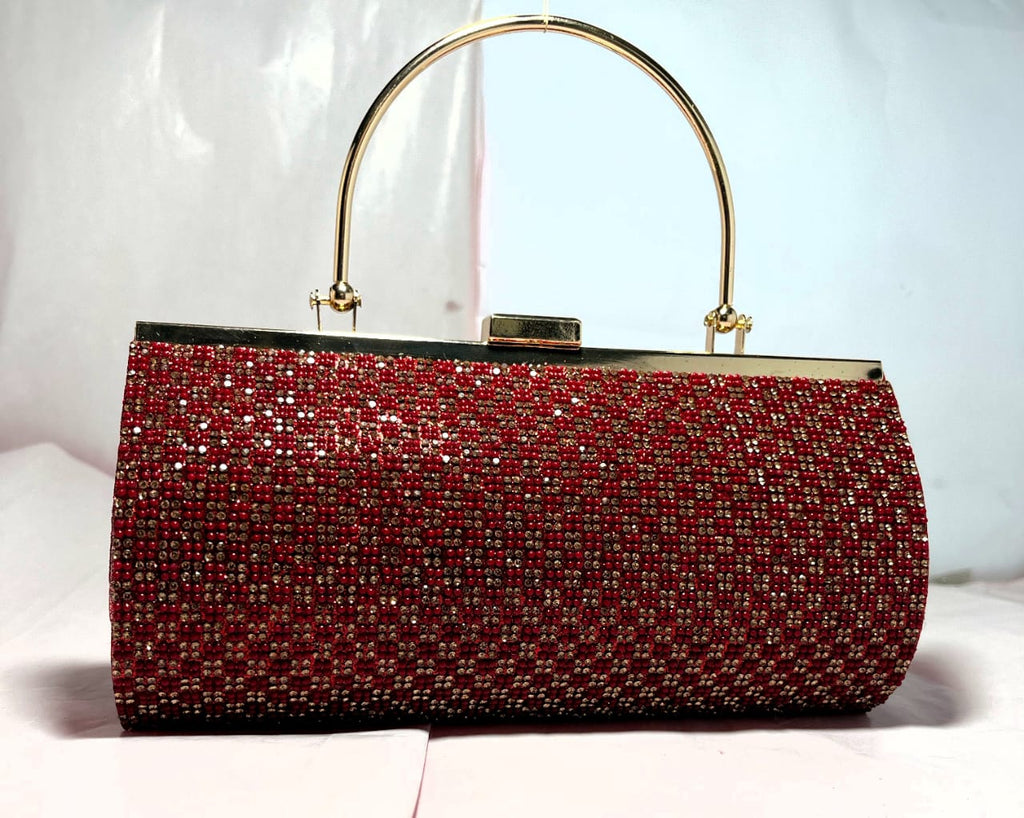 Ruby Red Velvet Evening Bag