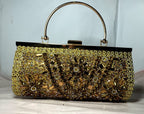Golden Glam Crystal Clutch