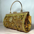 Golden Luxe Crystal Handbag