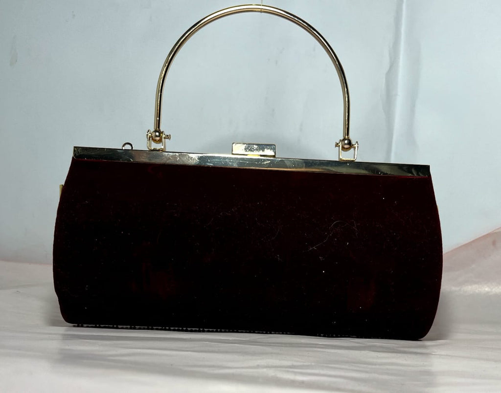 Wine Velvet Evening Bag