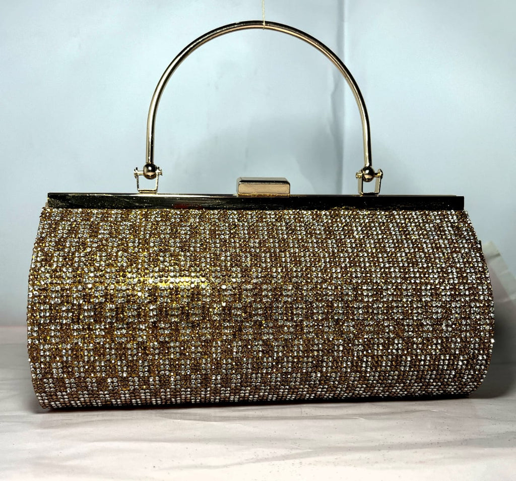 Golden Bronze Crystal Evening Bag