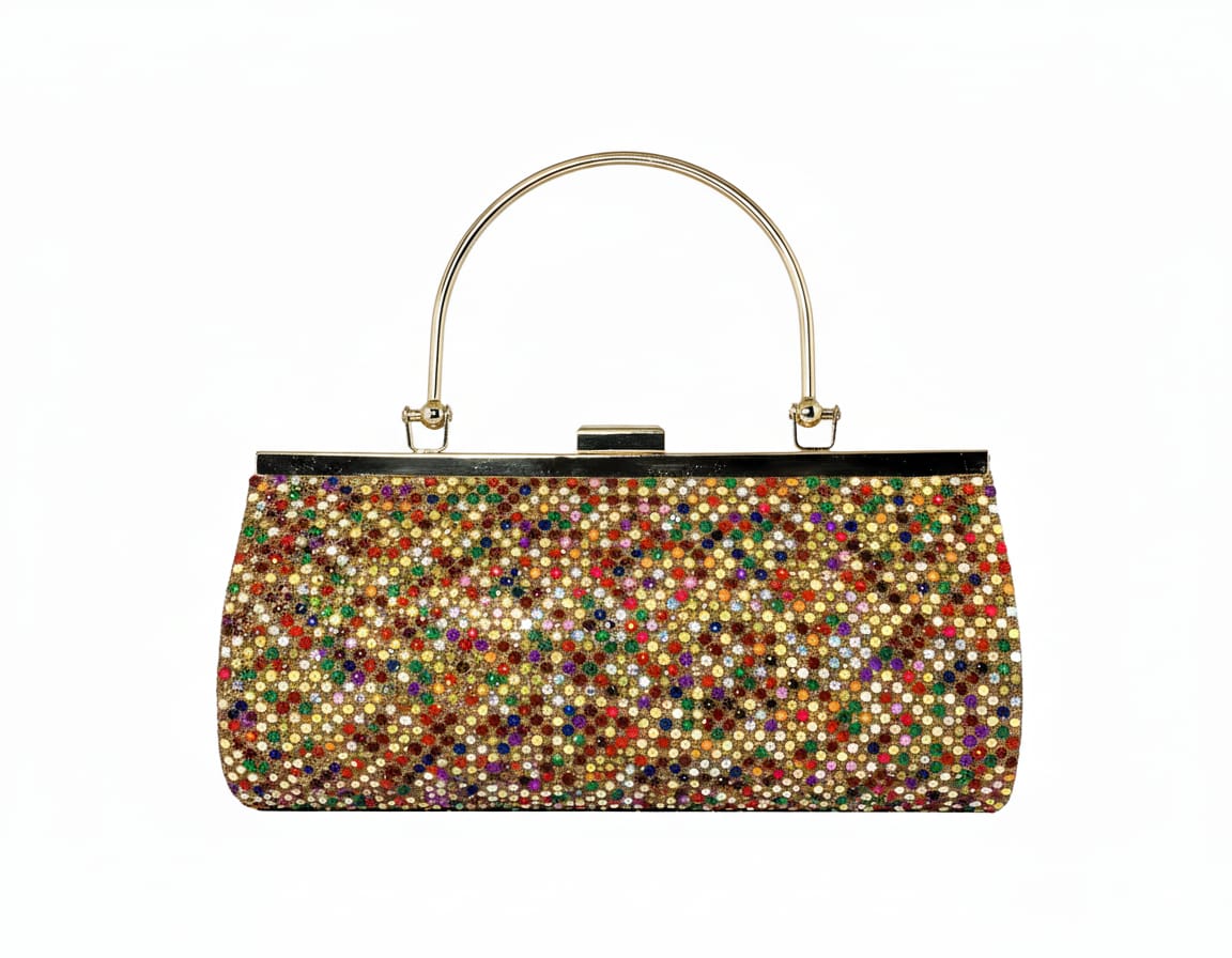 Diamond Drape Multicoloured Crystal Bridal Clutch